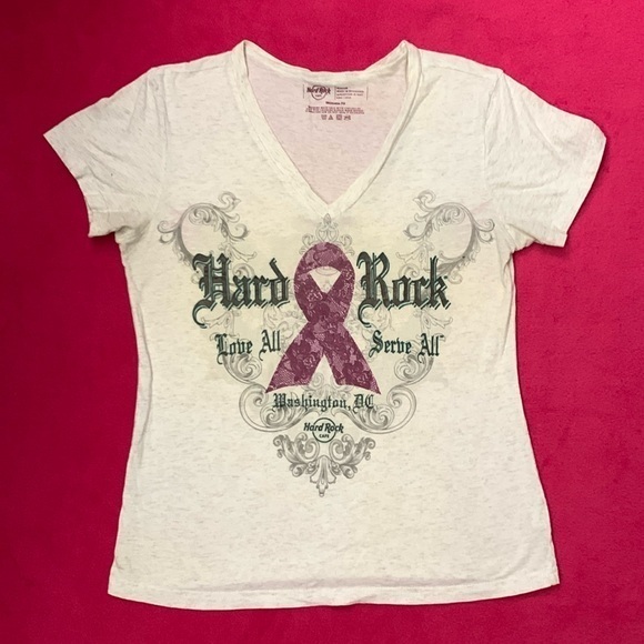 Hard Rock Cafe Tops - 3/$20✨Hard Rock Cafe Breast Cancer Awareness Washington DC